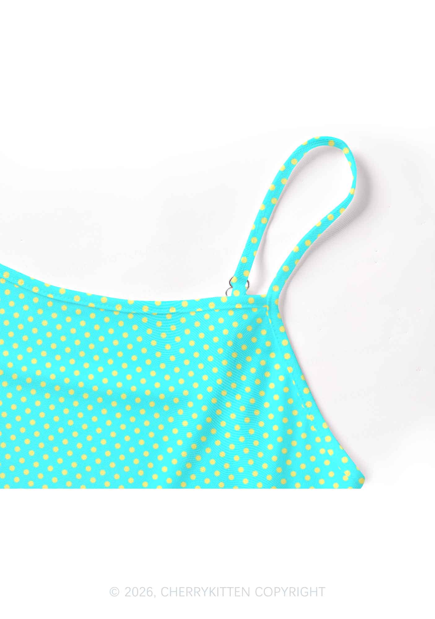 Yellow Dots On Green Y2K Mesh Cami Tank Cherrykitten
