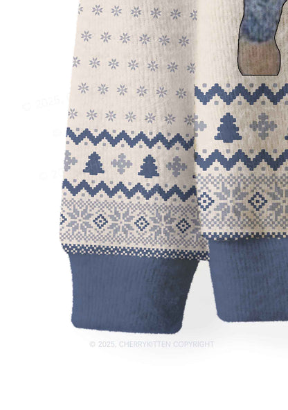 Ratted Last Tatouille Y2K Christmas Knit Sweatshirt Cherrykitten