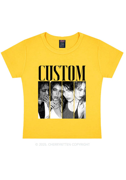 Custom Baddie Girls Photo Y2K Baby Tee Cherrykitten