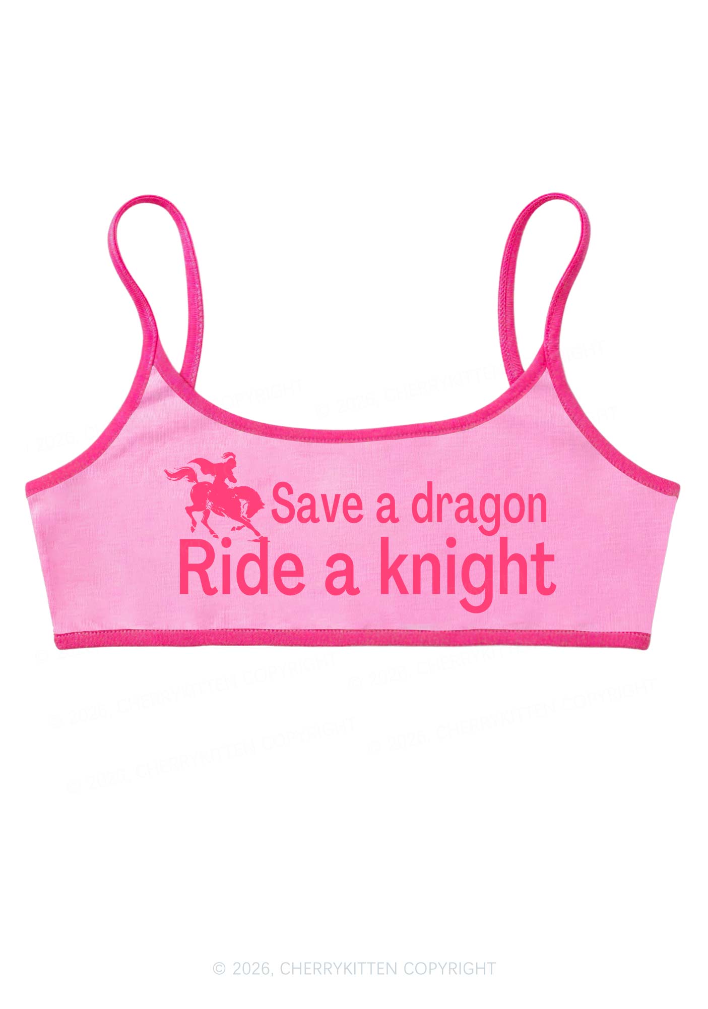 Save Dragon Ride Knight Y2K Super Crop Cami Cherrykitten