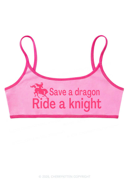 Save Dragon Ride Knight Y2K Super Crop Cami Cherrykitten