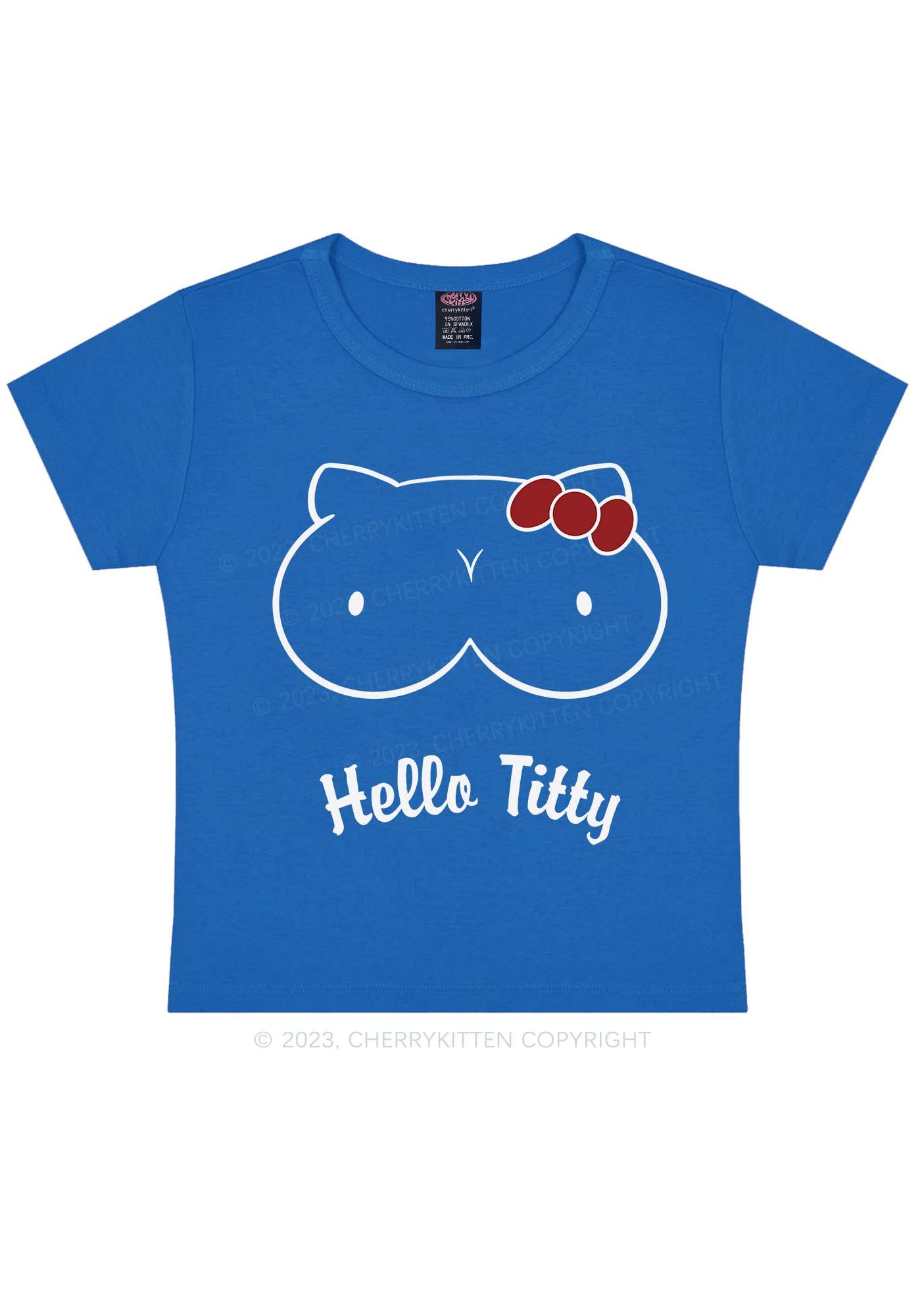 Hello Txtty Y2K Baby Tee Cherrykitten