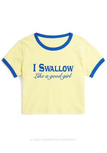 Swallow Like Good Girl Y2K Ringer Tee Cherrykitten