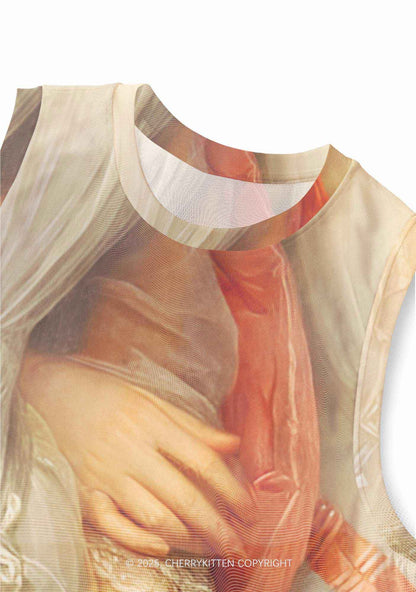 Sapphic Hands Pride Y2K Mesh Muscle Tank Cherrykitten