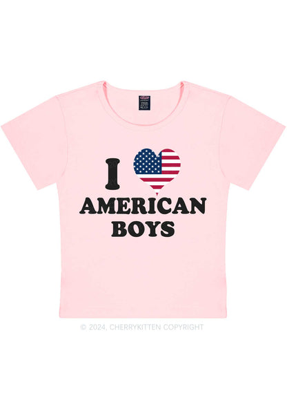 I Love Boys Custom Photo Y2K Baby Tee Cherrykitten
