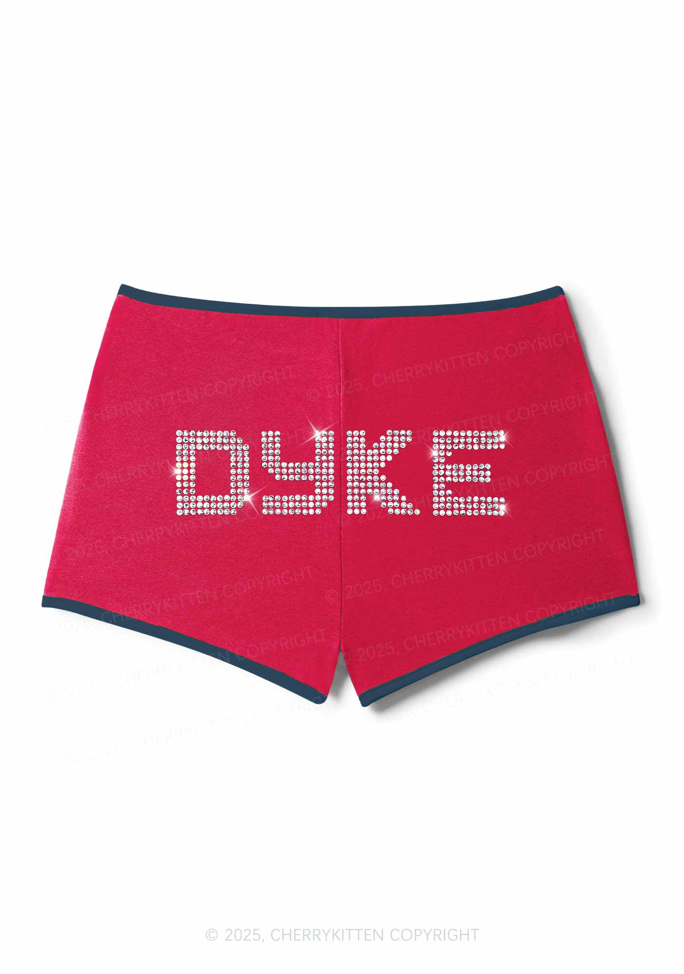 Rhinestone Dyke Pride Y2K Booty Shorts Cherrykitten