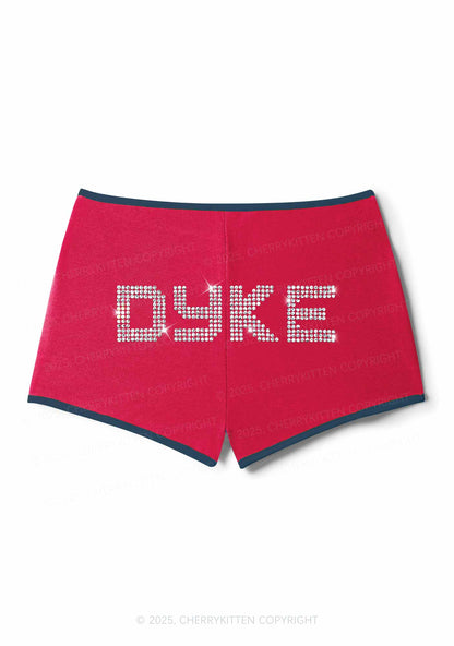 Rhinestone Dyke Pride Y2K Booty Shorts Cherrykitten