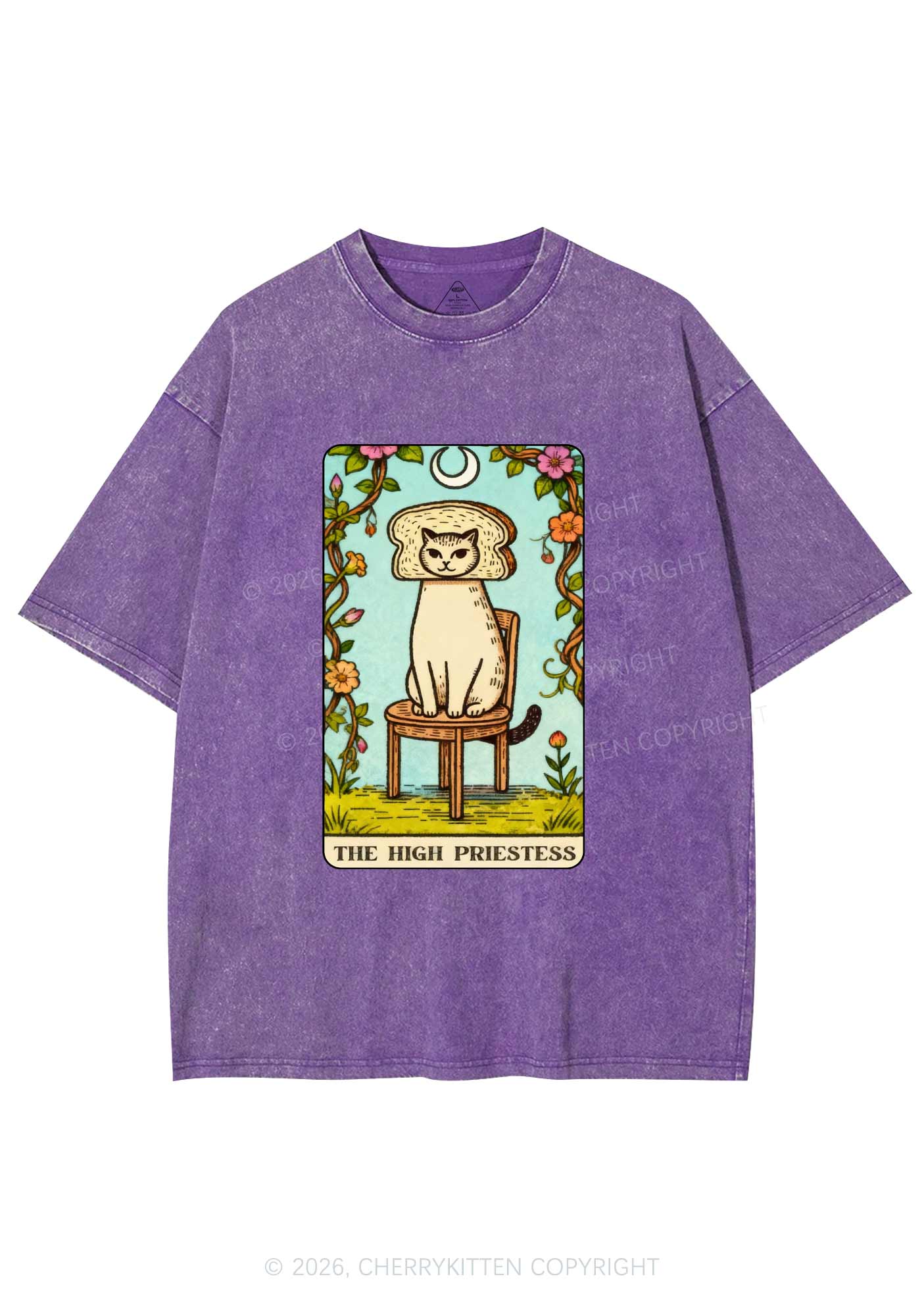 Breadhead Cat Y2K Shirts Washed Tee Cherrykitten