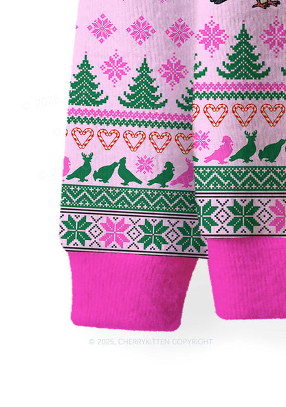 Christmas Pigeon Y2K Christmas Knit Sweatshirt Cherrykitten