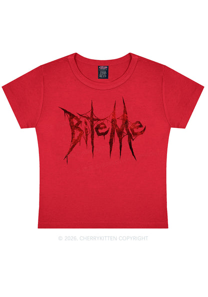 Halloween Bite Me Y2K Baby Tee Cherrykitten