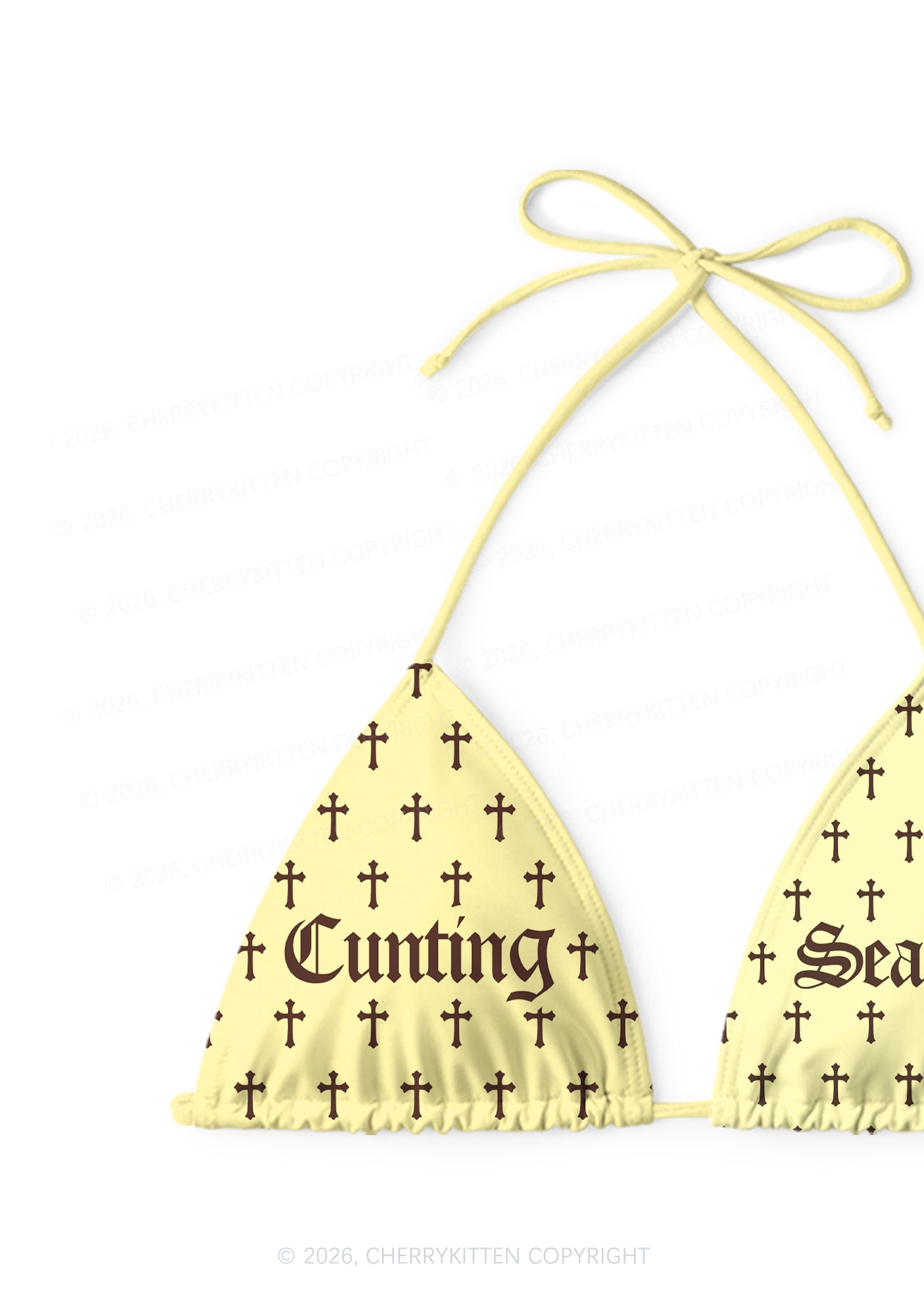 Cunting Season Cross Y2K Print Bikini Set Cherrykitten
