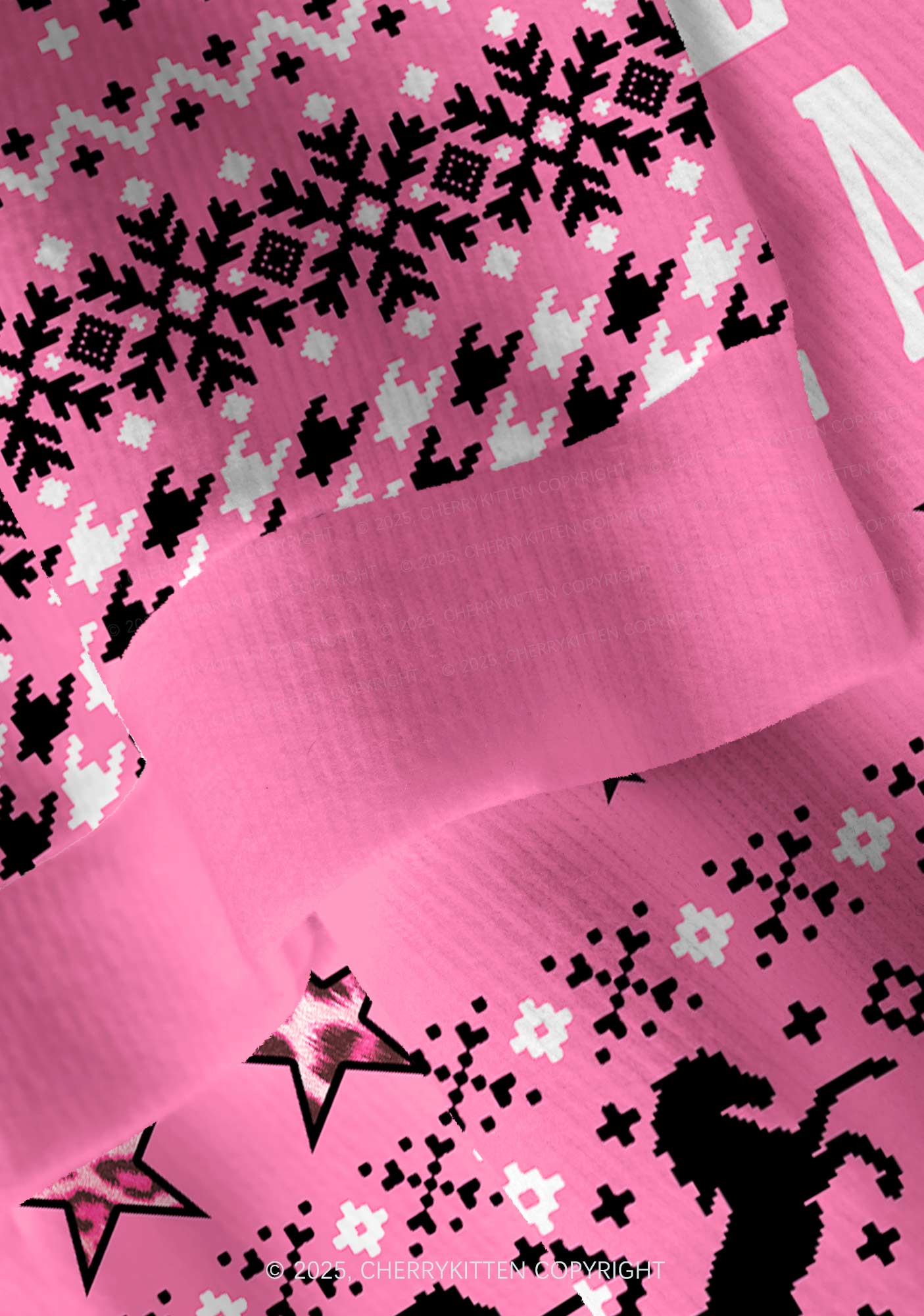 Ride A Mustache Y2K Christmas Cardigan Knit Sweatshirt Cherrykitten