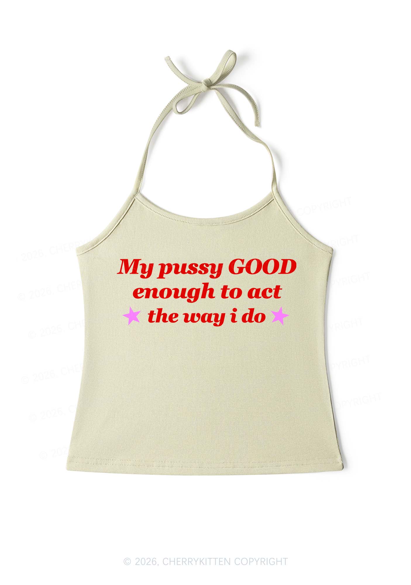 Good Enough To Act Y2K Halter Neck Cami Cherrykitten