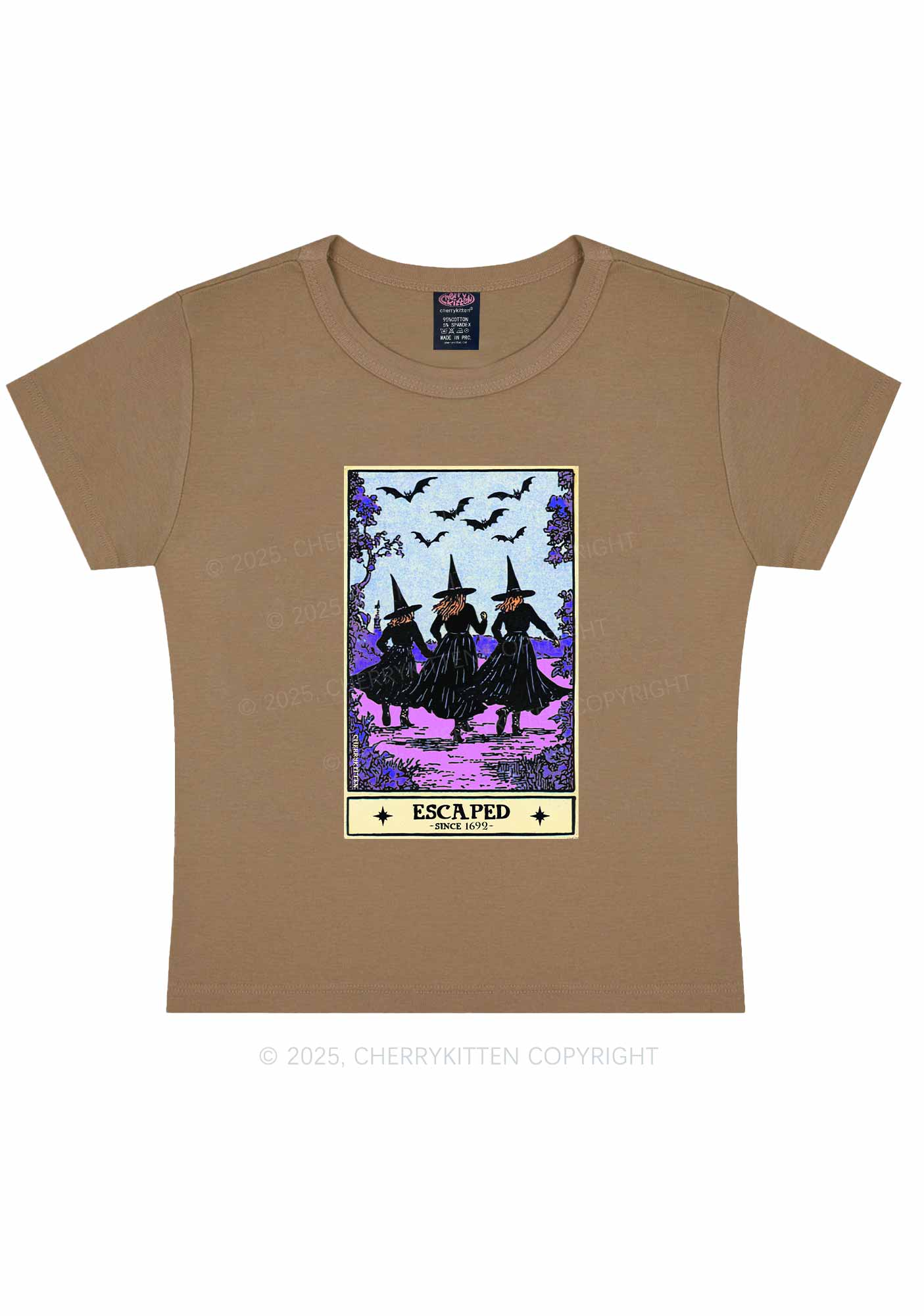 Halloween Escaped Witch Y2K Baby Tee Cherrykitten