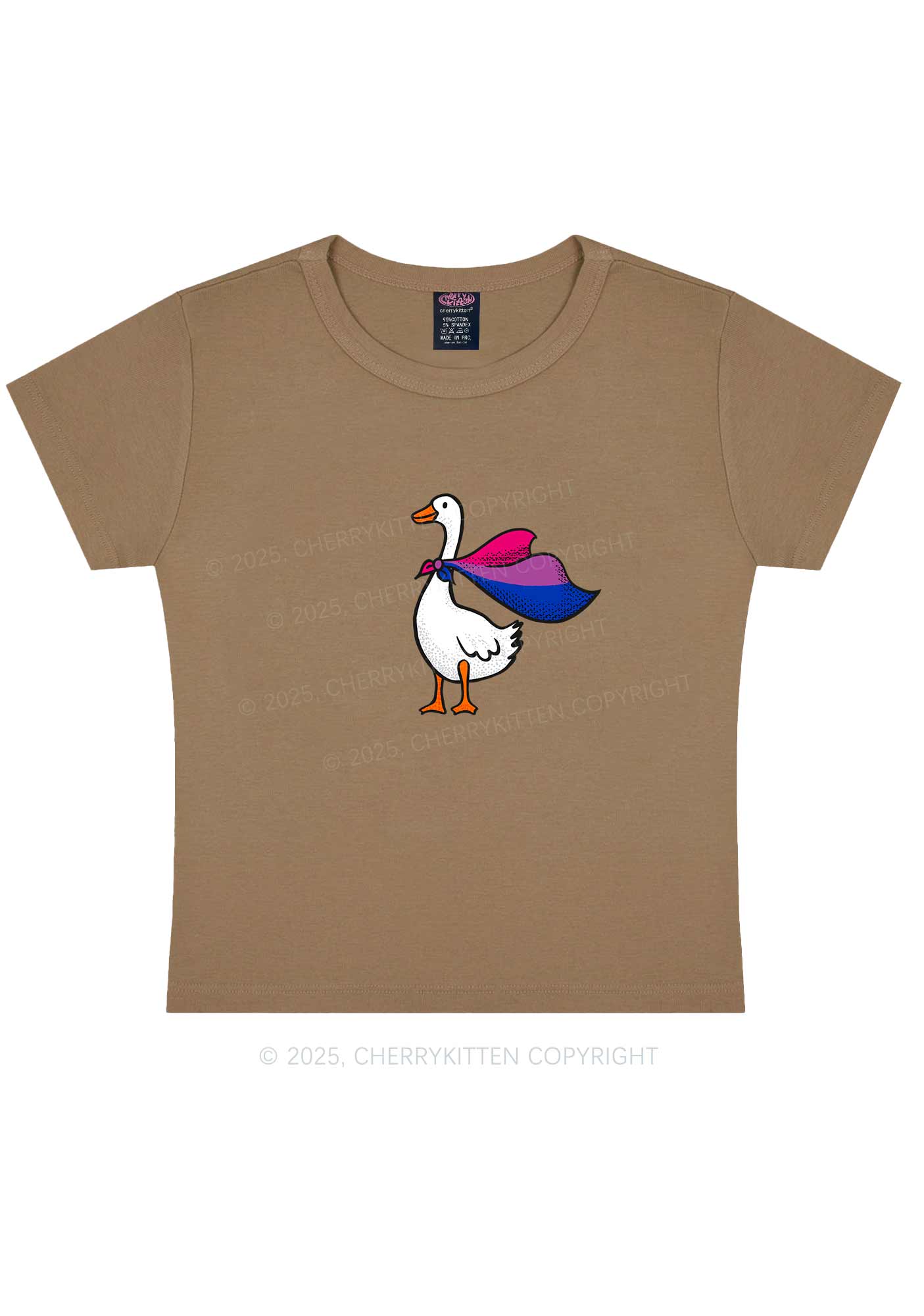 Bisexual Goose Pride Y2K Baby Tee Cherrykitten
