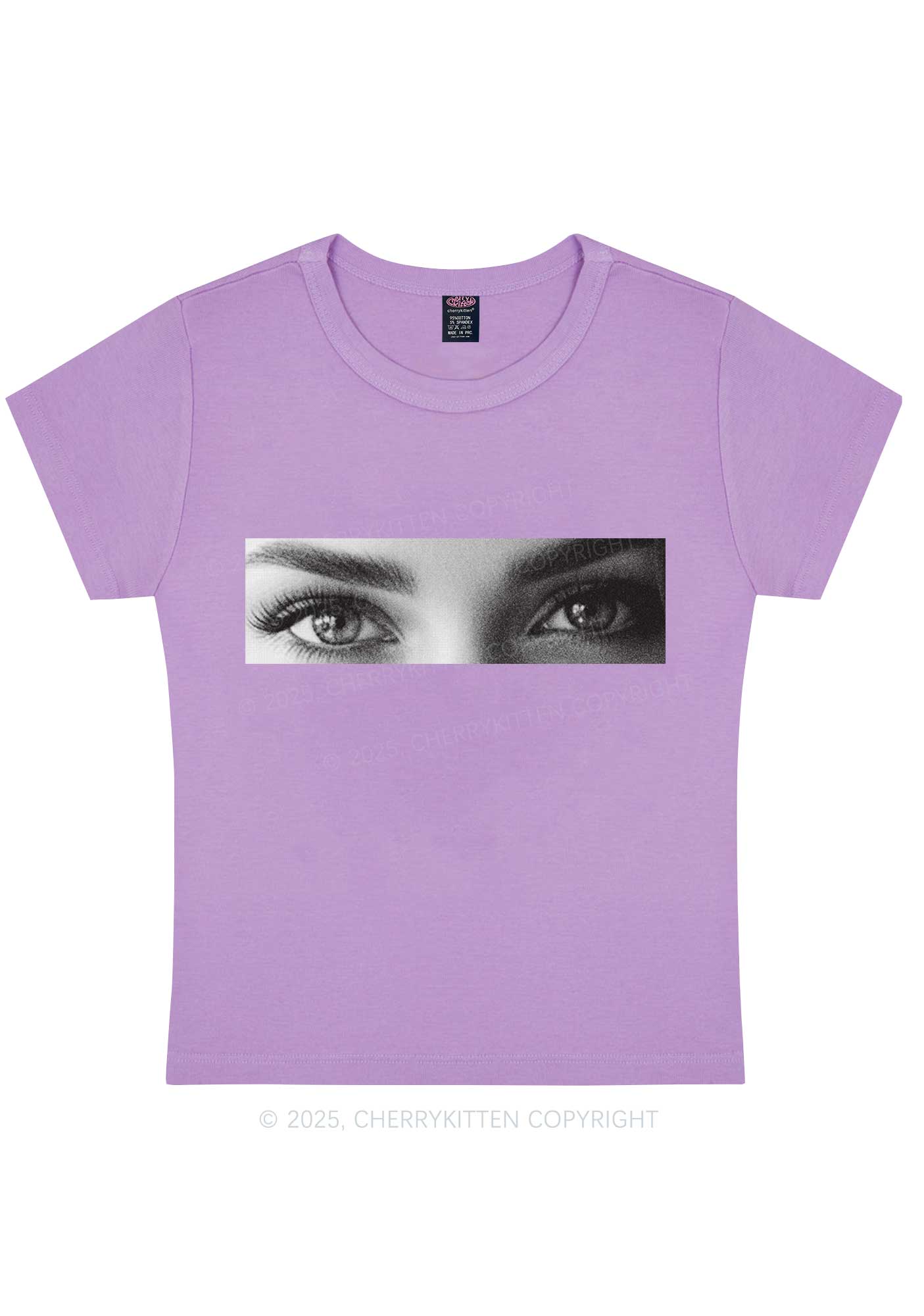Custom Eyes Y2K Baby Tee Cherrykitten
