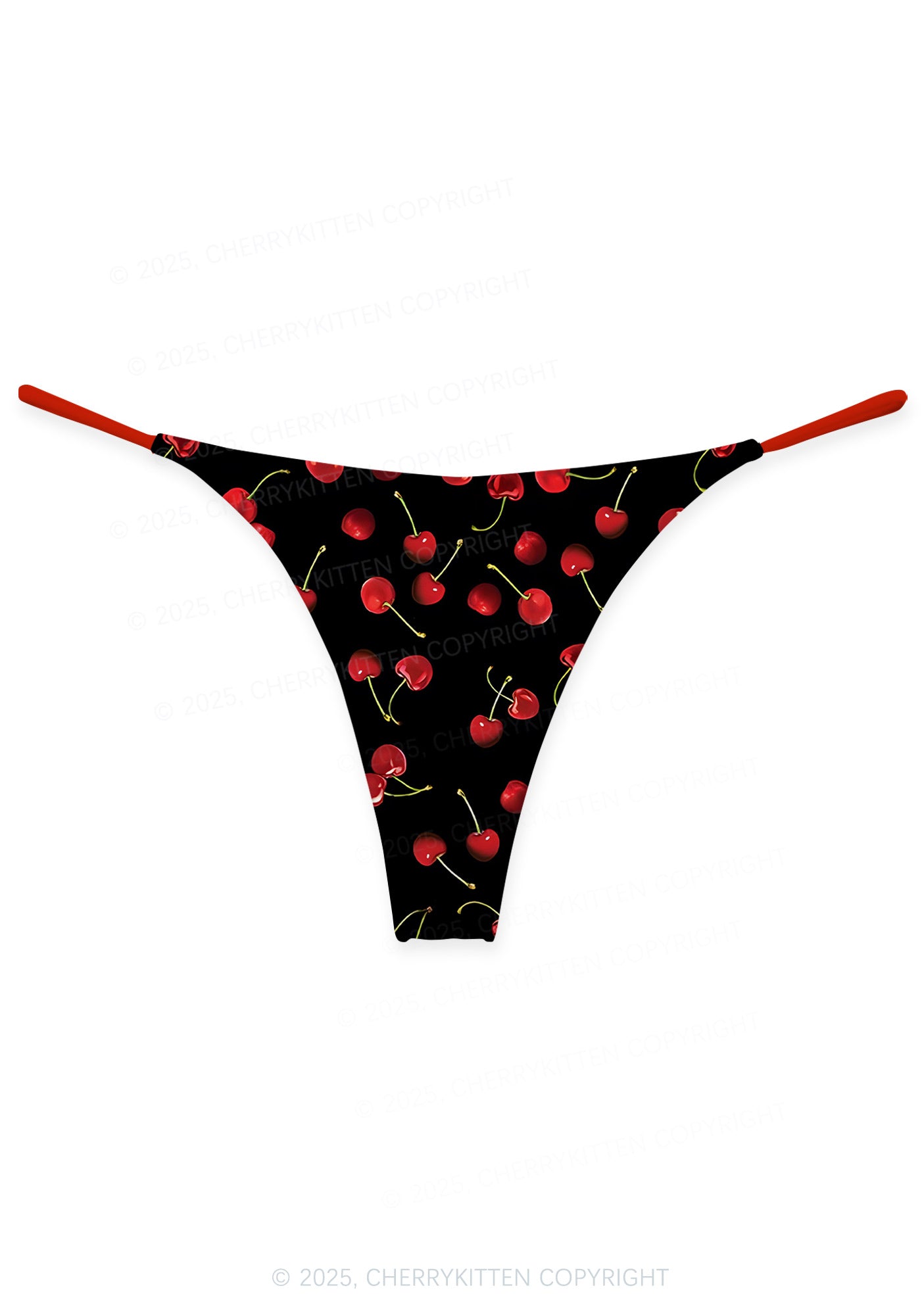 Black Cherry Valentine's Day Y2K Print Couples Thong Set Cherrykitten