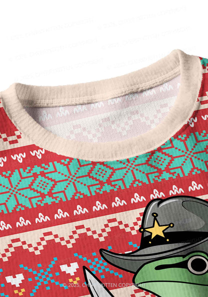 Your Last Haw Partner Y2K Christmas Crop Knit Sweatshirt Cherrykitten