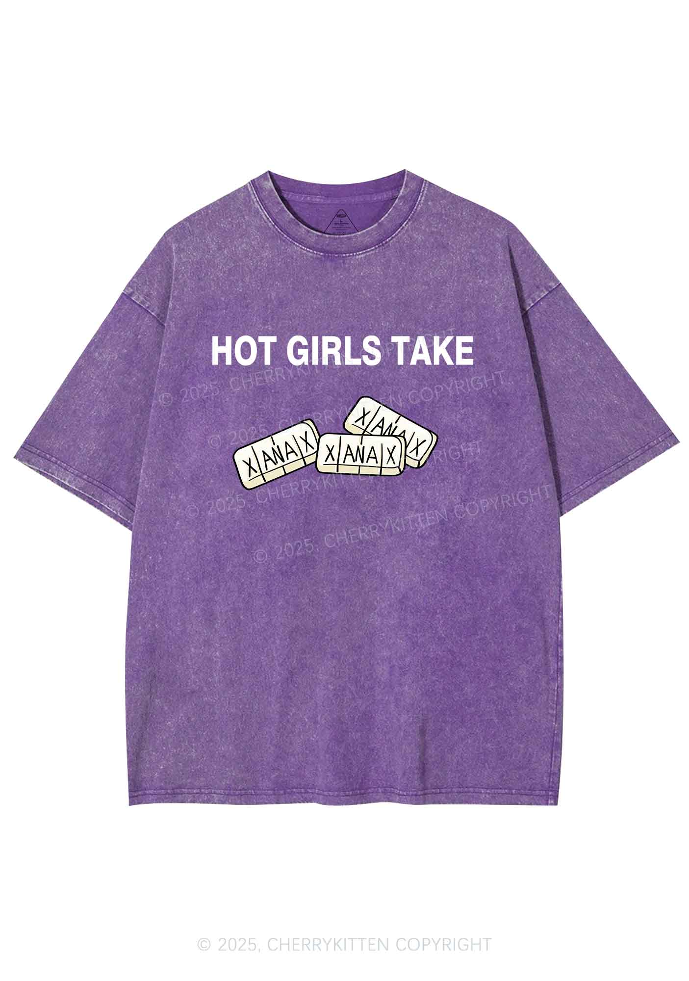 Hot Girls Take Xanax Y2K Shirts Washed Tee Cherrykitten