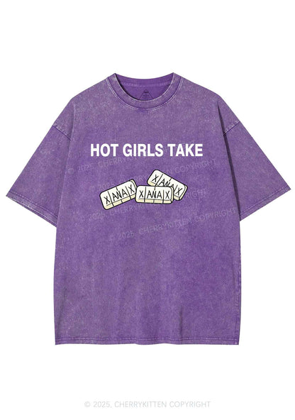 Hot Girls Take Xanax Y2K Shirts Washed Tee Cherrykitten