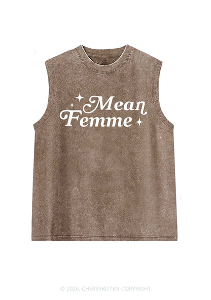 Mean Femme Pride Y2K Washed Muscle Tank Cherrykitten