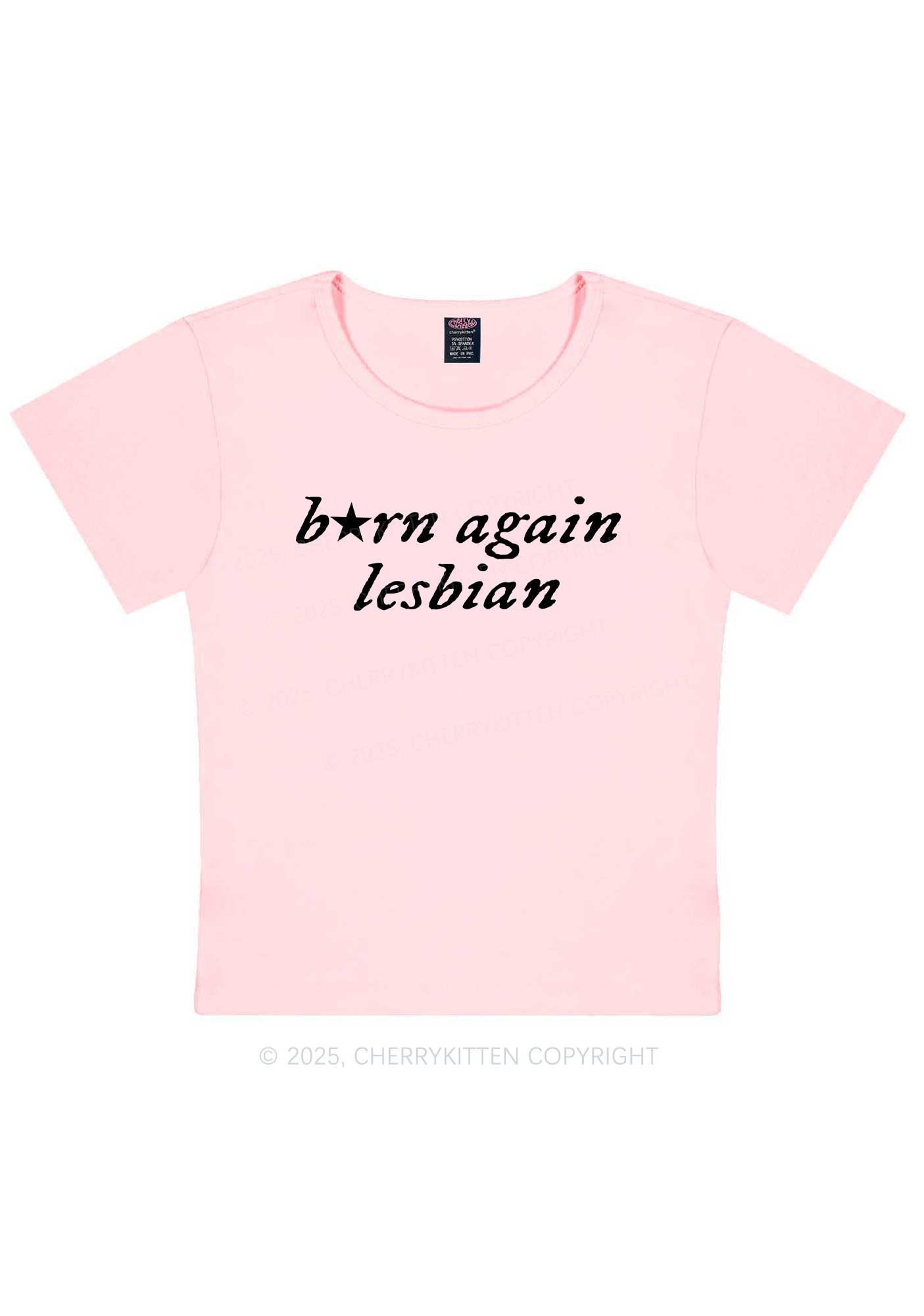 Born Again Lesbian Y2K Baby Tee Cherrykitten