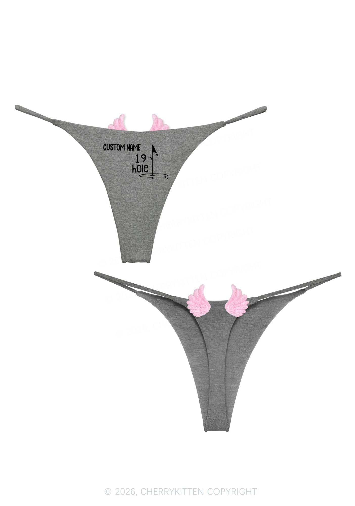 Custom 19th hole Y2K Goth Angel Wings Bikini String Thong Cherrykitten