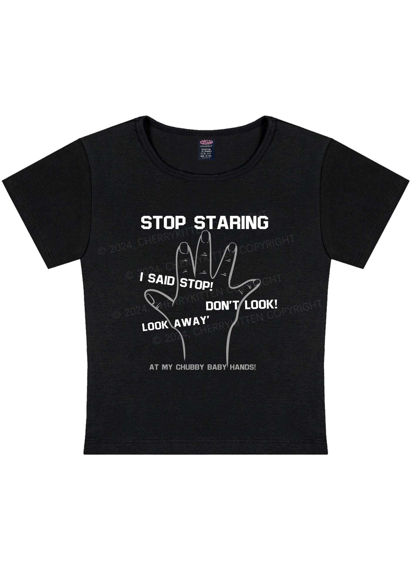 Curvy Stop Staring Y2K Baby Tee Cherrykitten