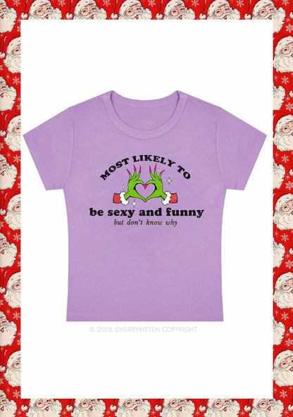 Queen Heart Be Funny Christmas Y2K Baby Tee Cherrykitten