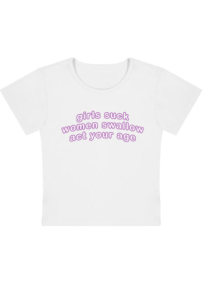 Girls Suck Women Swallow Y2K Baby Tee