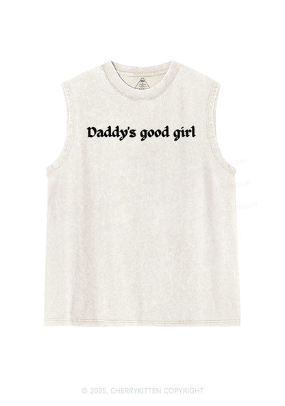 Daddys Good Girl Y2K Washed Muscle Tank Cherrykitten