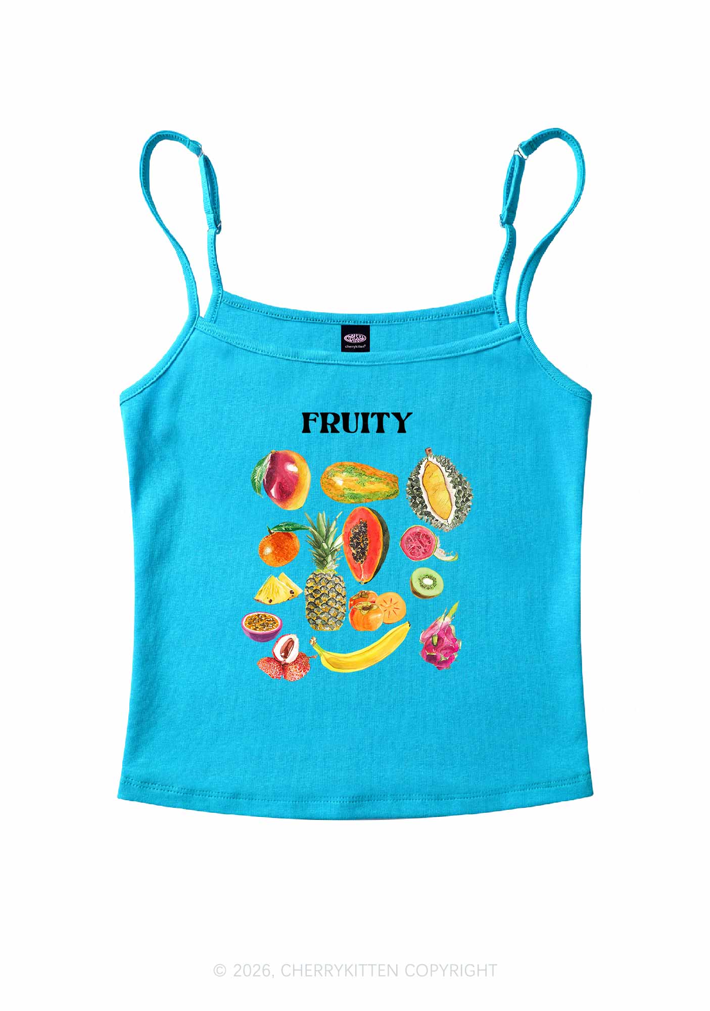 Fruity Pride Y2K Spaghetti Strap Cami Cherrykitten