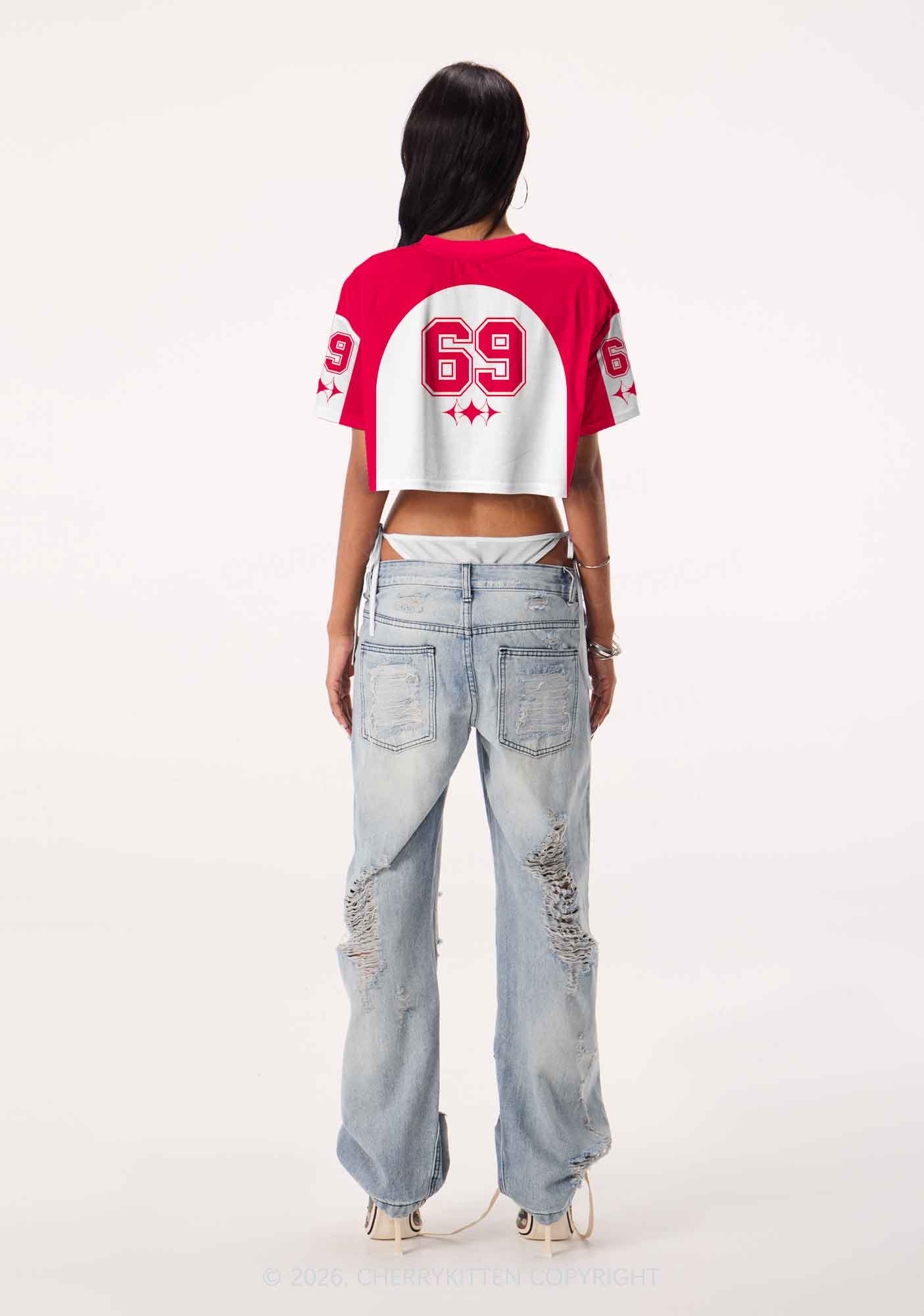 I Love Girls Who Eat Girls Pride Y2K Crop Sport Jersey Shirts Cherrykitten