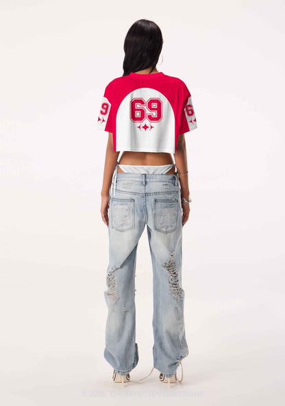 I Love Girls Who Eat Girls Pride Y2K Crop Sport Jersey Shirts Cherrykitten