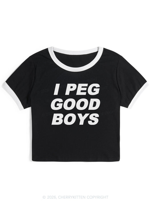 I Peg Good Boys Y2K Ringer Tee Cherrykitten
