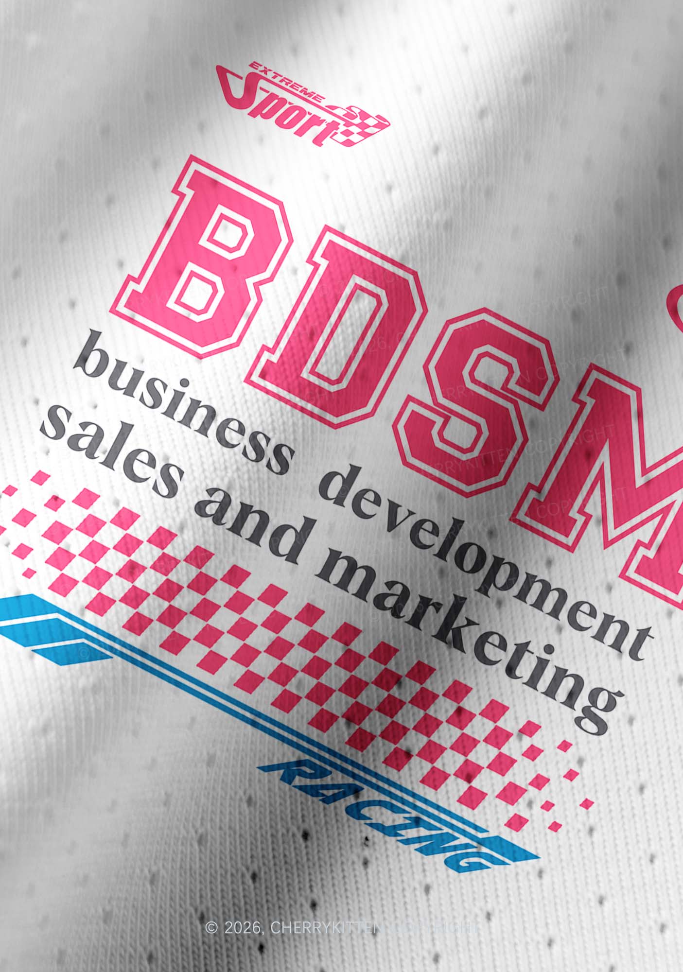 Pink BDSM Y2K Crop Football Jersey Shirts Cherrykitten