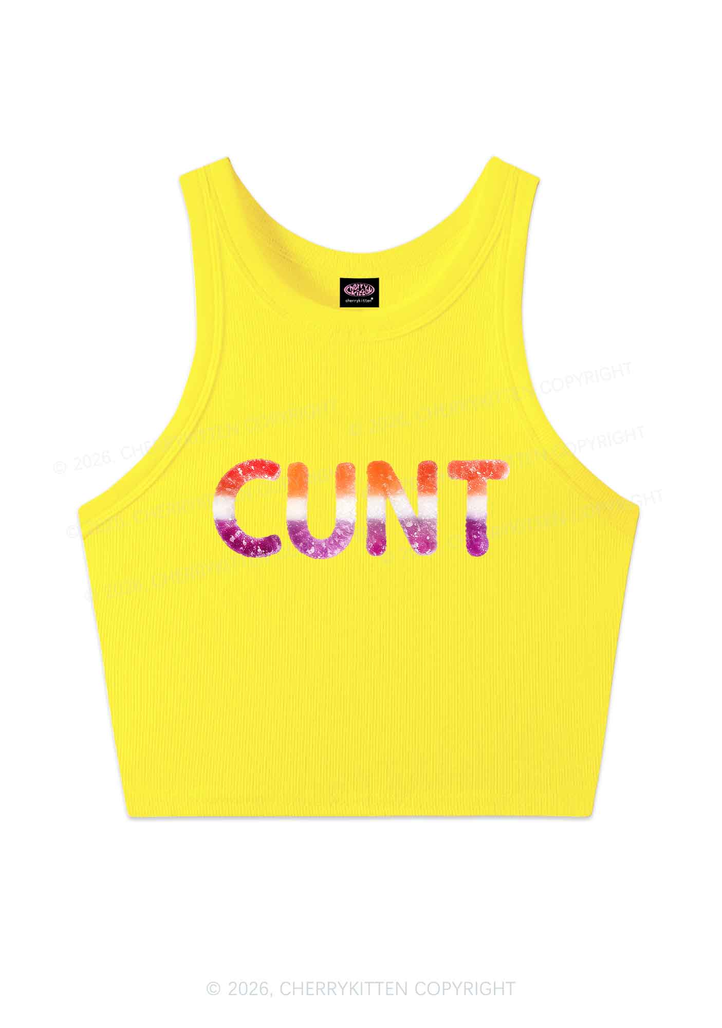 Lesbian Candy Cxxt Pride Y2K Crop Tank Top Cherrykitten