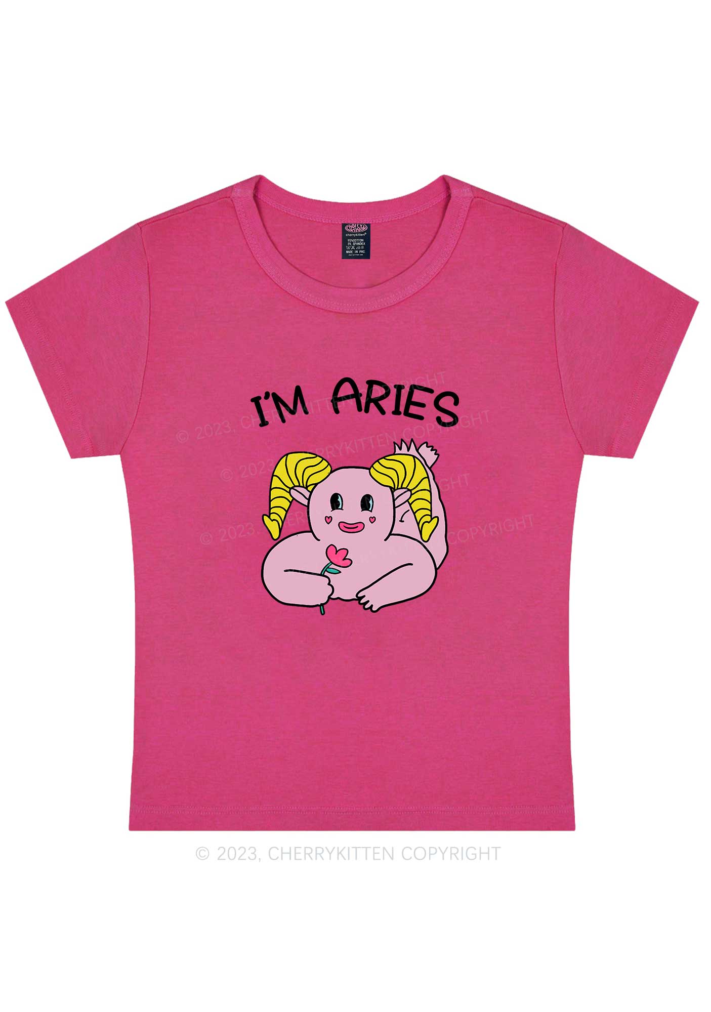 Curvy I'm Aries Y2K Baby Tee Cherrykitten