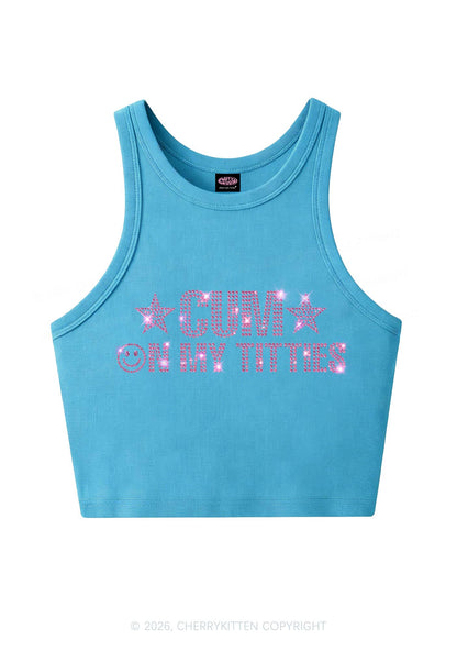 Rhinestone Cxm On My Txtties Y2K Crop Tank Top Cherrykitten