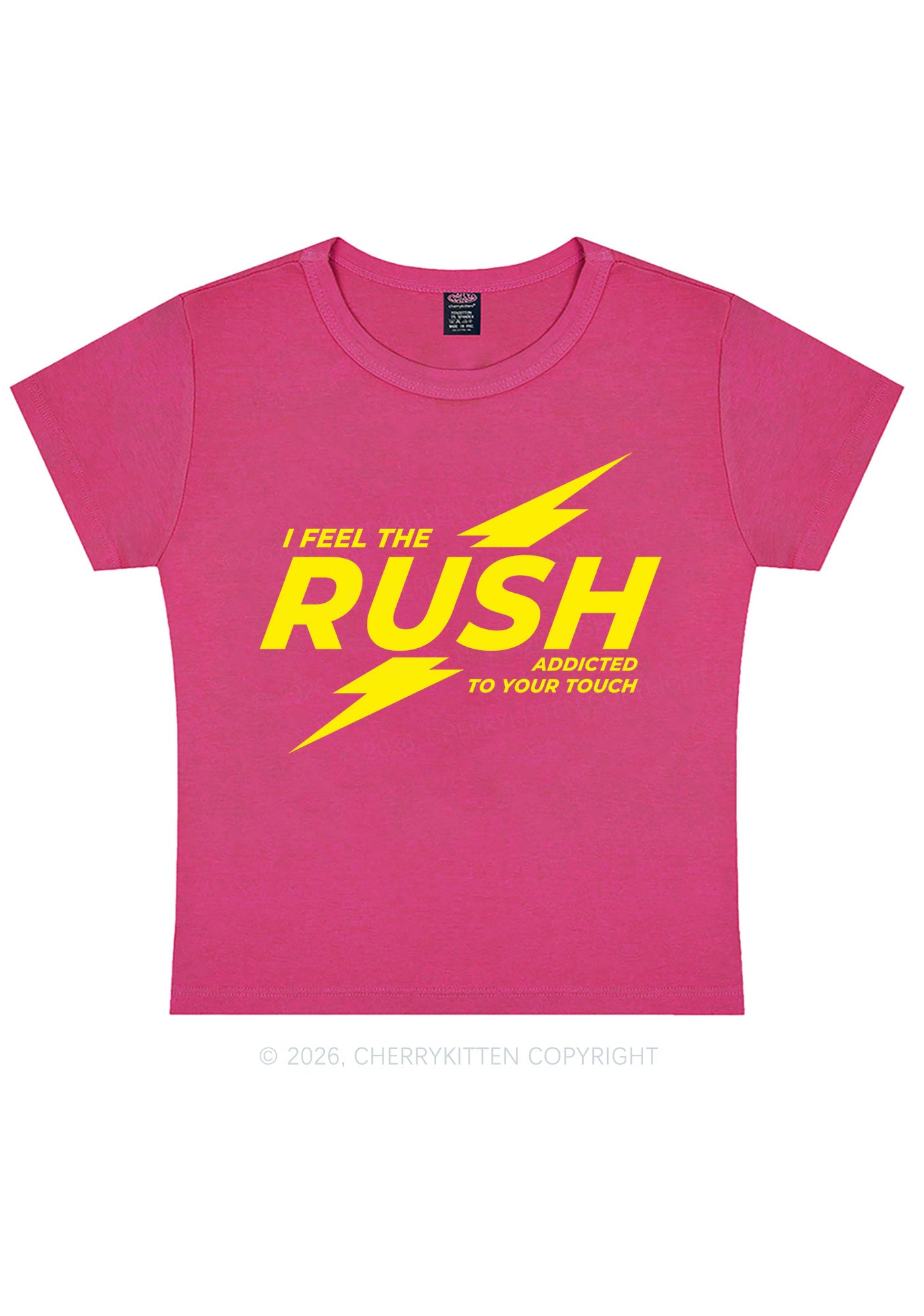 I Feel The Rush Y2K Baby Tee Cherrykitten