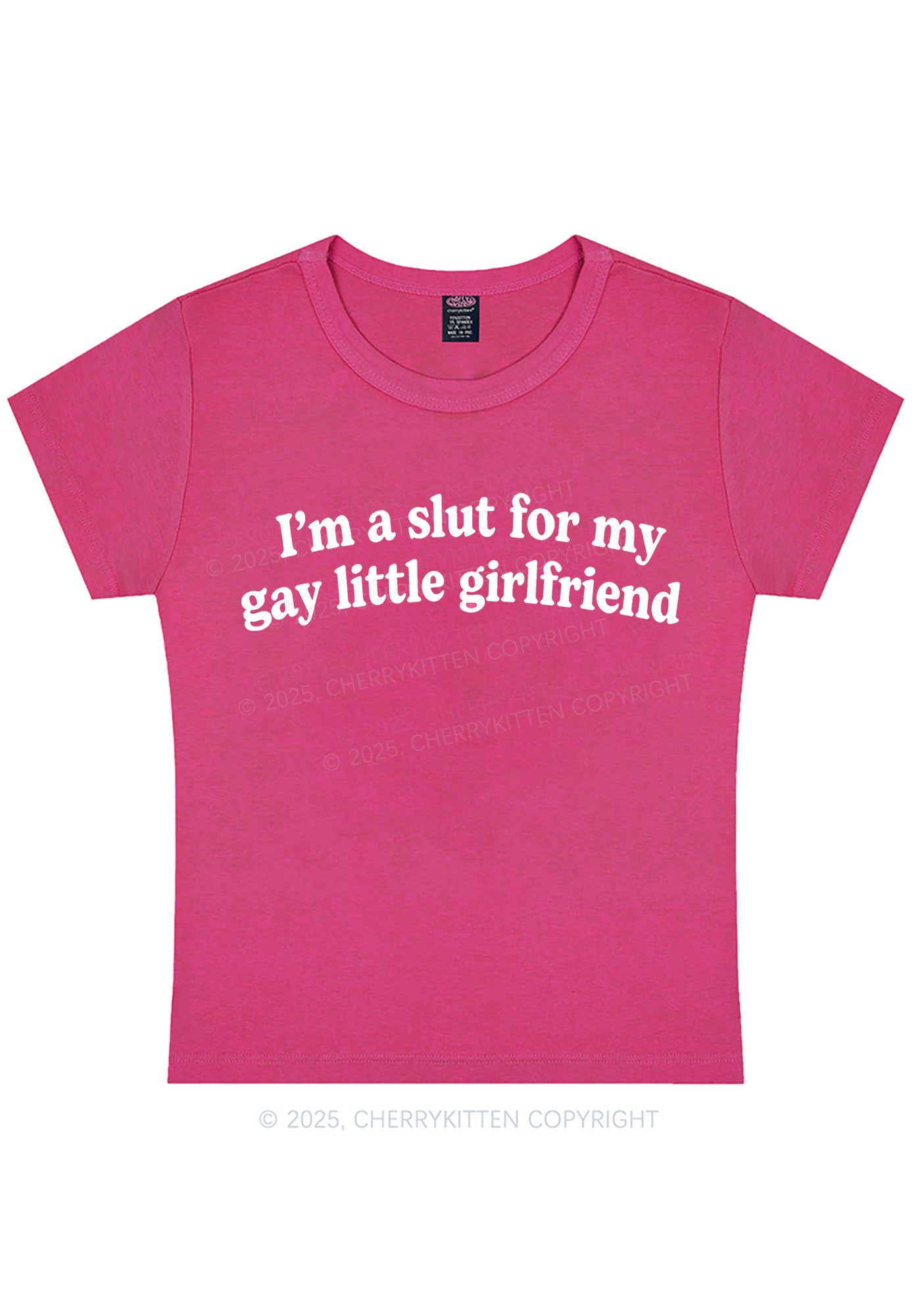 Slxt For My Gay GF Valentine's Day Y2K Baby Tee Cherrykitten
