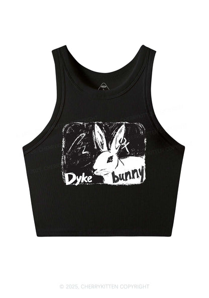 Dyke Bunny Y2K Crop Tank Top Cherrykitten