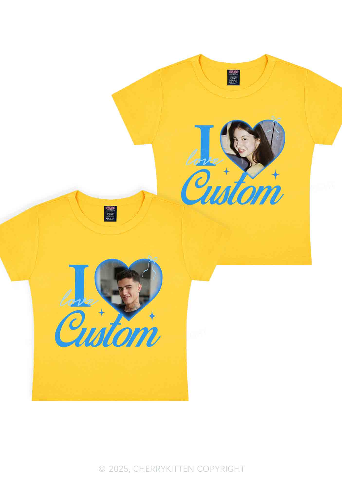 I Love Custom Y2K Valentine's Day Baby Tee Cherrykitten