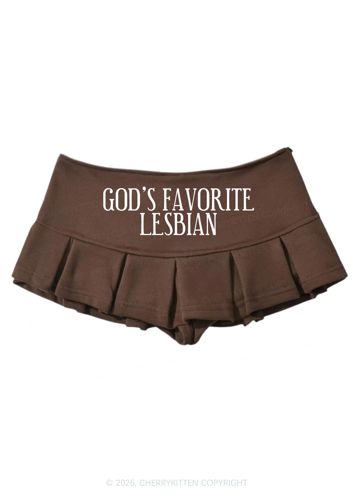 Gods Favorite Lesbian Pride Y2K Mini Pleated Skirts Cherrykitten