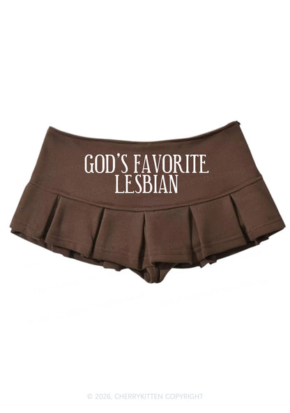 Gods Favorite Lesbian Pride Y2K Mini Pleated Skirts Cherrykitten