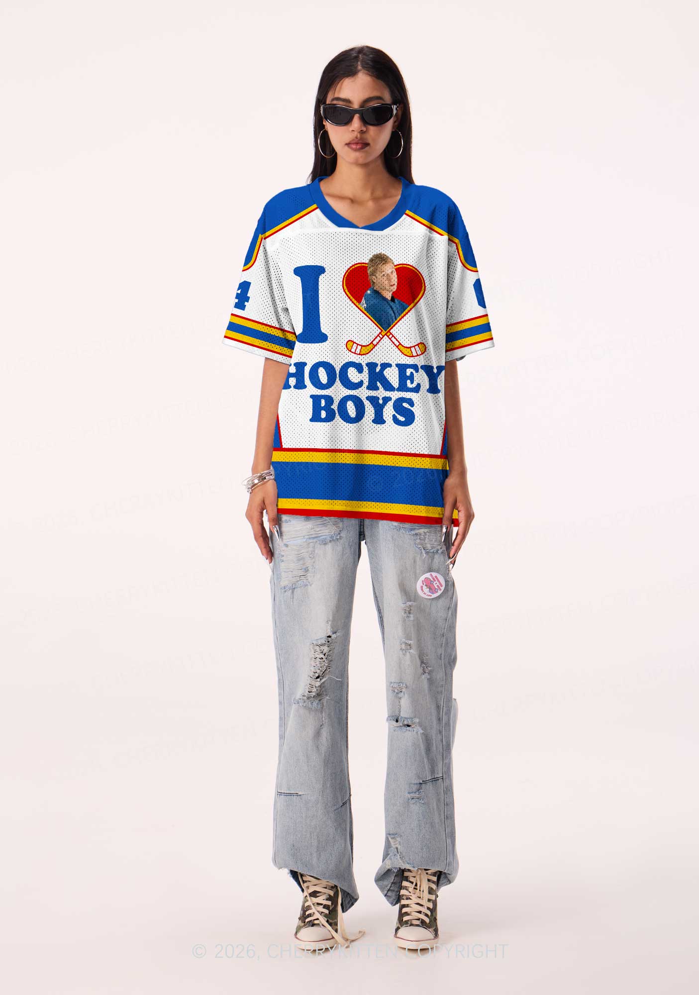 I Love Hockey Boy GG Y2K Sport Jersey Shirts Cherrykitten