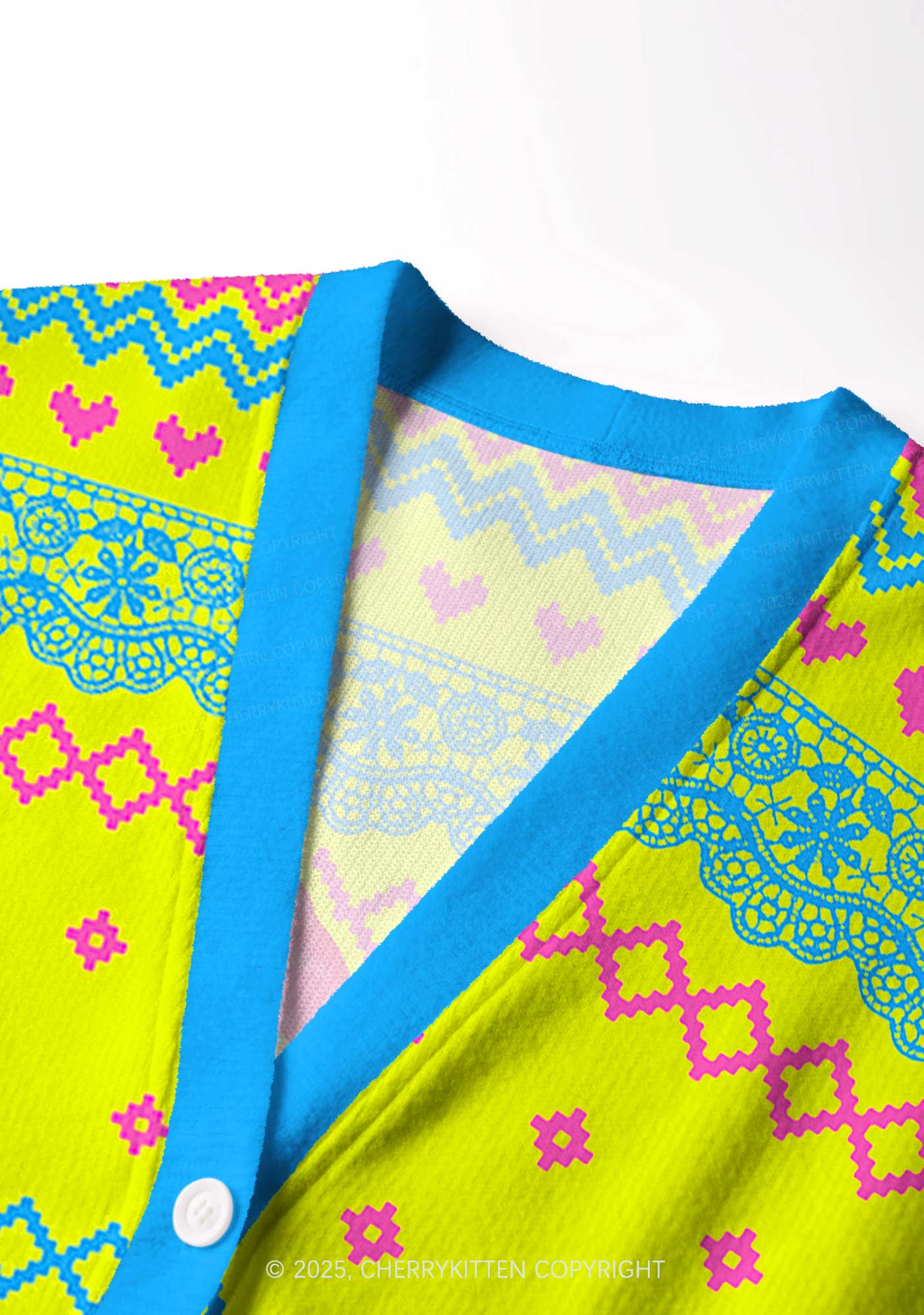 Chat Clown Y2K Christmas Cardigan Knit Sweatshirt Cherrykitten