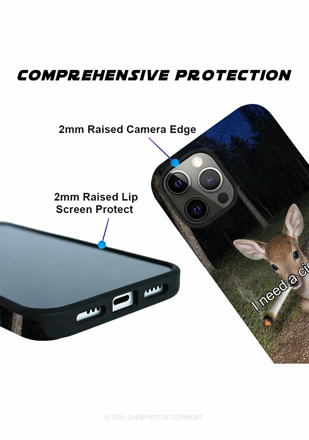 I Need A Cigarette Deer Y2K Phone Case Cherrykitten