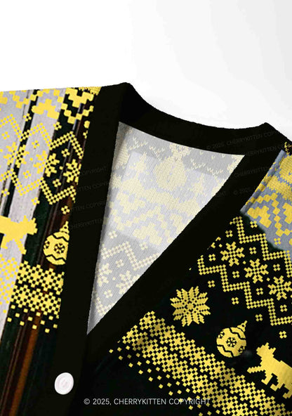 Cats Friend Y2K Christmas Cardigan Knit Sweatshirt Cherrykitten