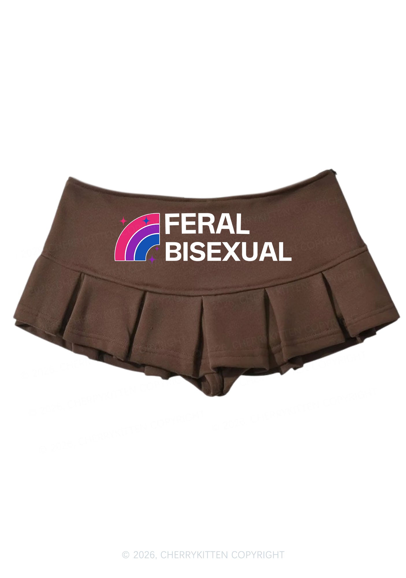 Feral Bisexual Pride Y2K Mini Pleated Skirts Cherrykitten